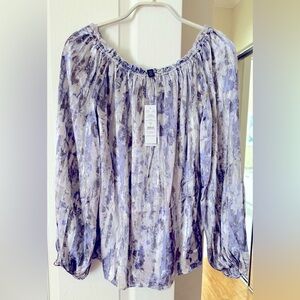 White House Black Market Women’s Silk Burnout Blouse Size Small NWT $120